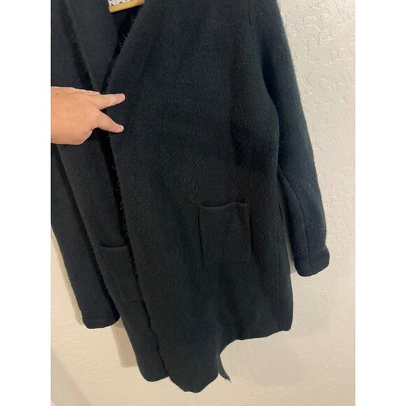Pink Martini  Black Wool Long Sleeved Open Stockport Cardigan - Picture 6 of 11